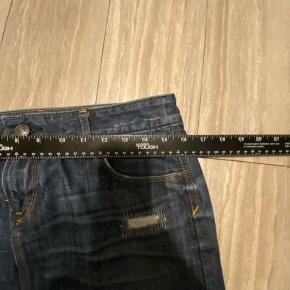 NEW Ann Taylor Loft  Distressed Jeans Mini Skirt Blue Denim Women 4 - Picture 2 of 5